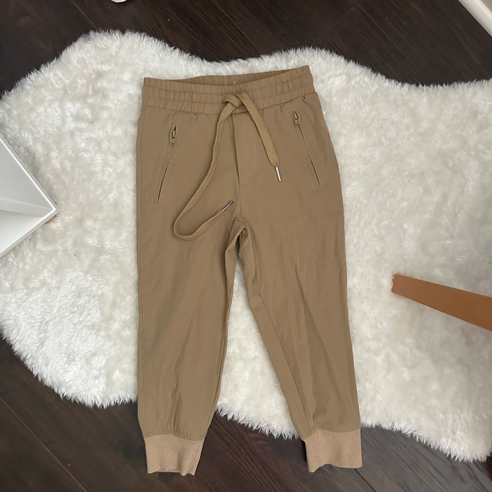 Tan Jogger Pants with Drawstring